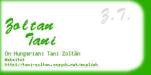 zoltan tani business card